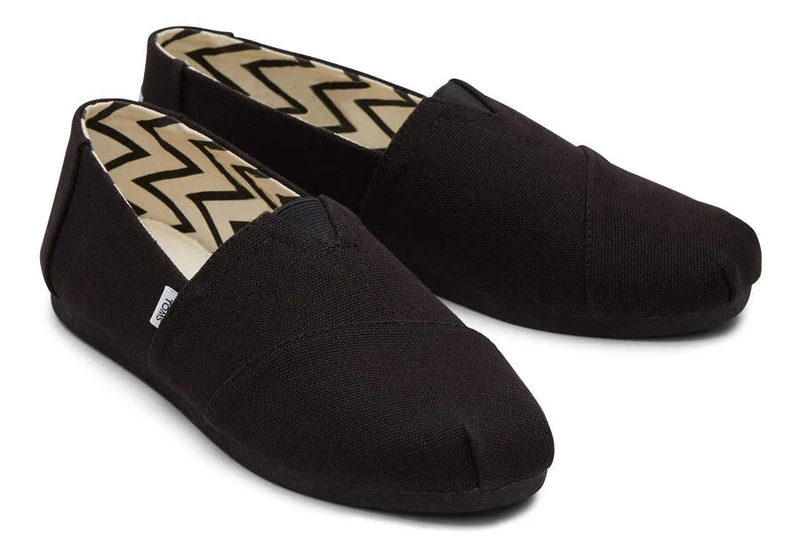 TOMS Alpargata Espadrille aus recycelter Baumwolle für Damen – Schwarz