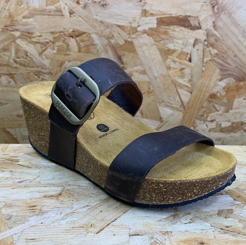 Plakton Damen Alicante Hi Apure Ledersandale – Braun