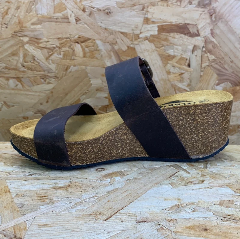 Plakton Damen Alicante Hi Apure Ledersandale – Braun