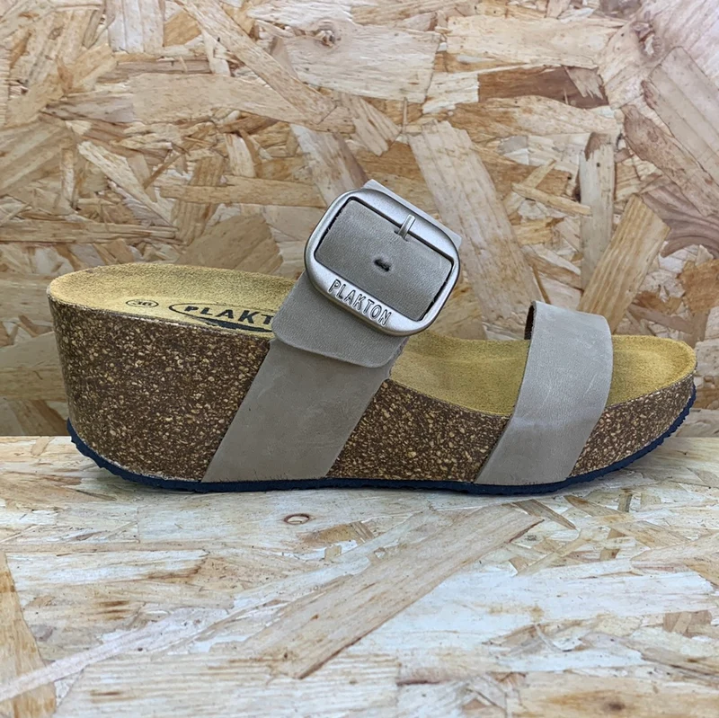 Plakton Damen Alicante Hi Ledersandale – Taupe