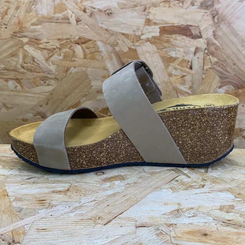 Plakton Damen Alicante Hi Ledersandale – Taupe