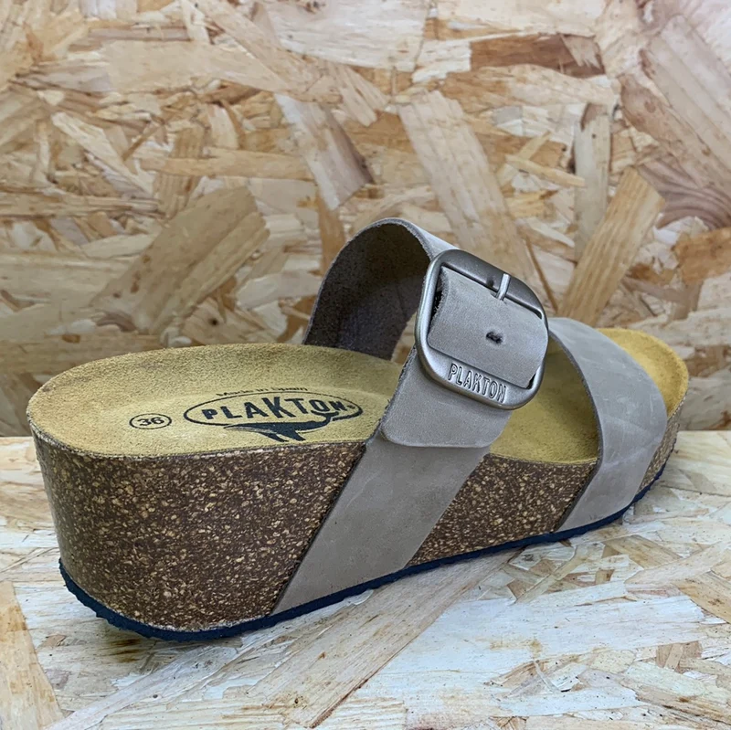 Plakton Damen Alicante Hi Ledersandale – Taupe