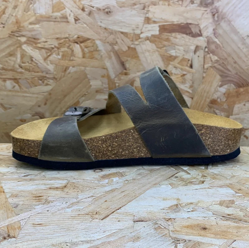 Plakton Seville Mid Apure Ledersandale für Damen – Khaki