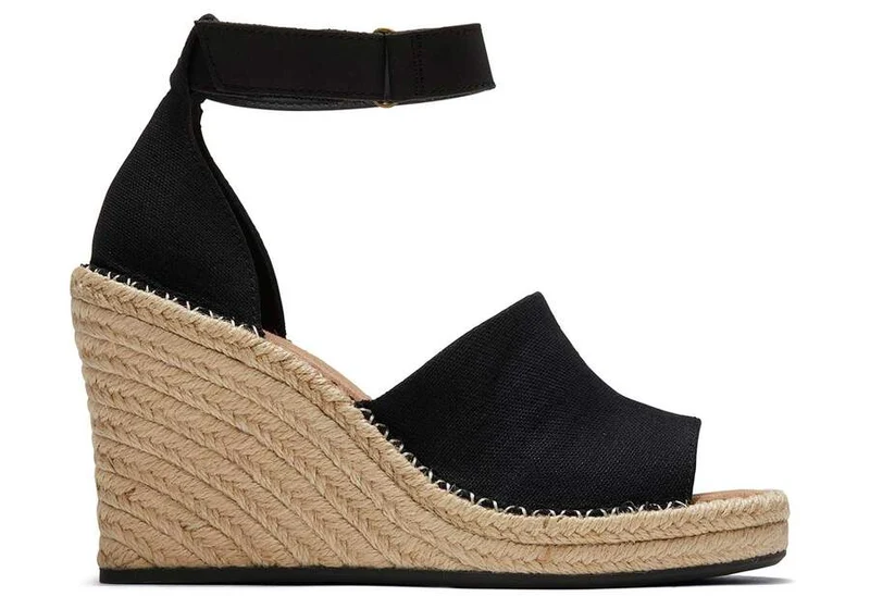 TOMS Damen Marisol Keilsandale – Schwarz
