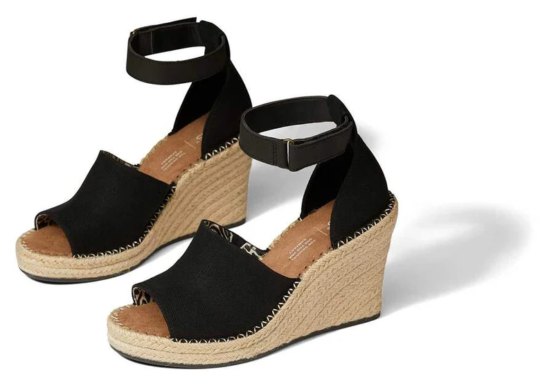 TOMS Damen Marisol Keilsandale – Schwarz