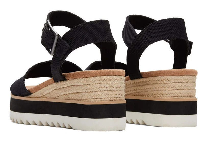TOMS Damen-Diana-Keilsandale – Schwarz