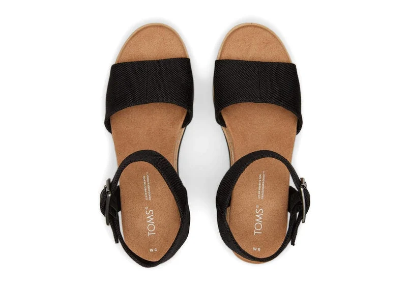TOMS Damen-Diana-Keilsandale – Schwarz