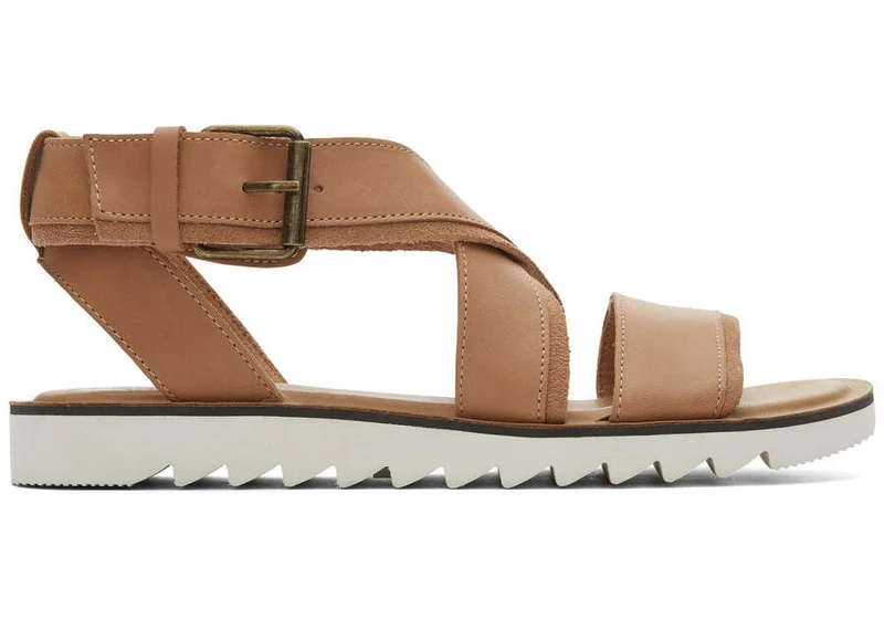 TOMS Damen Sidney Tread Ledersandale – Natur