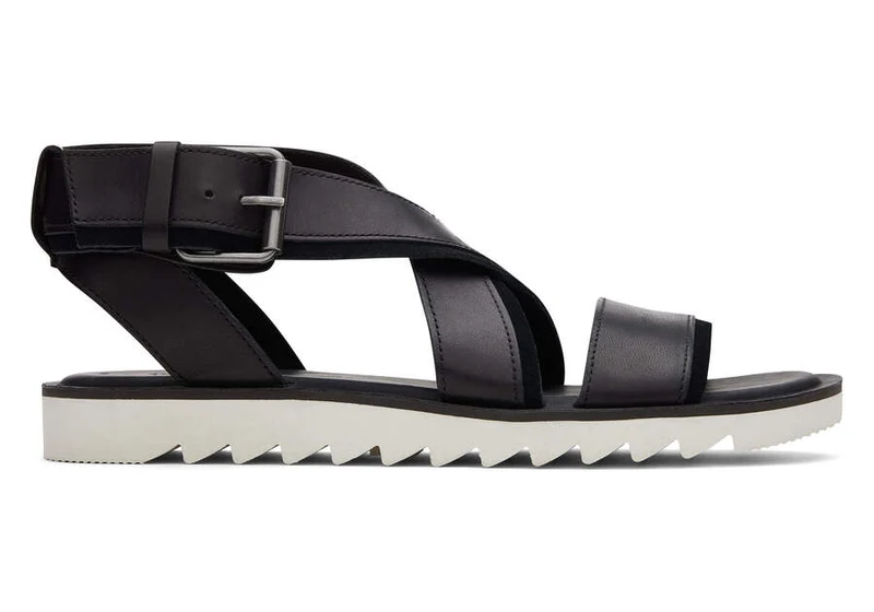 TOMS Sidney Tread Ledersandale für Damen – Schwarz