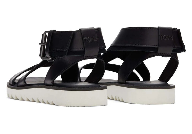 TOMS Sidney Tread Ledersandale für Damen – Schwarz
