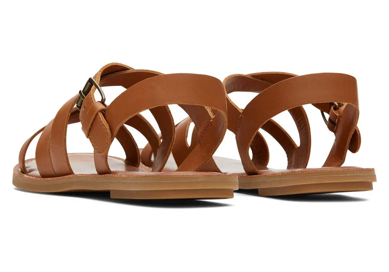 TOMS Damen-Sandale Sicily aus Leder – Braun