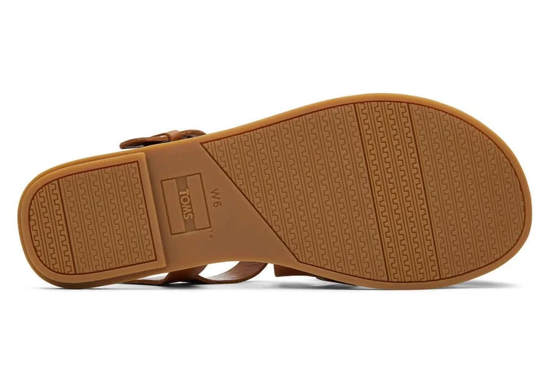 TOMS Damen-Sandale Sicily aus Leder – Braun