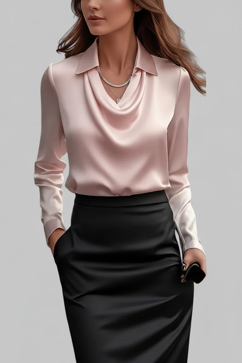 Langärmelige Drapée-Bluse - Ceylin