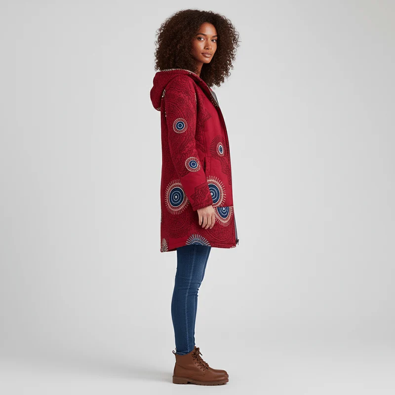 Lange Taillierte Kapuzenjacke - Philine