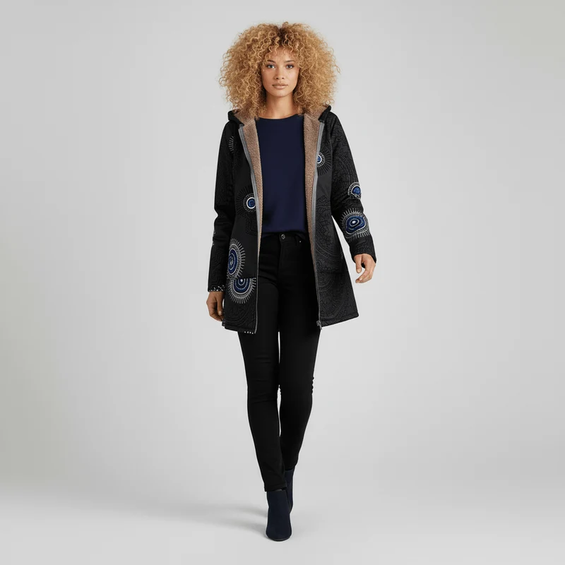 Lange Taillierte Kapuzenjacke - Philine