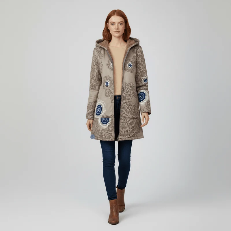 Lange Taillierte Kapuzenjacke - Philine