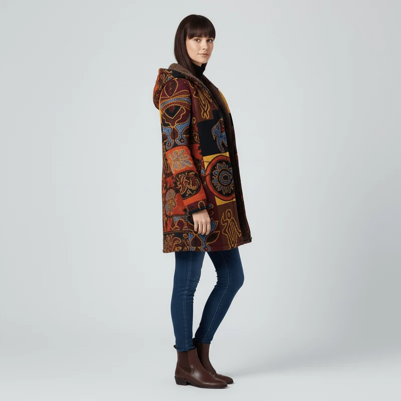 Lange Taillierte Kapuzenjacke - Philine