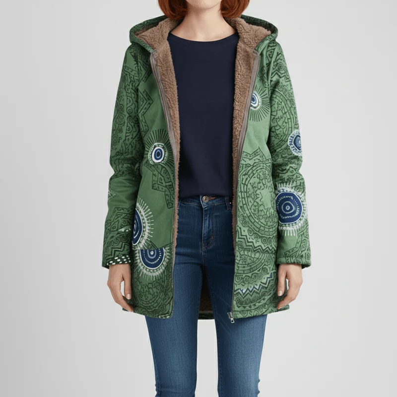 Lange Taillierte Kapuzenjacke - Philine
