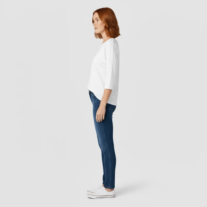 Rundhals-Shirt Mit Dreiviertelärmeln - Lucienne