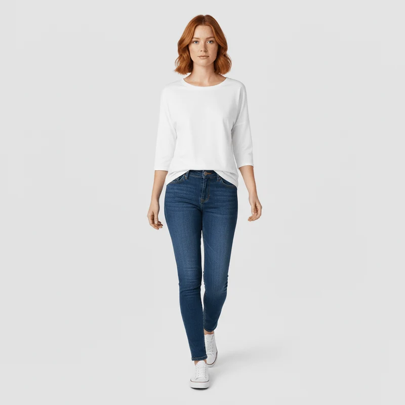 Rundhals-Shirt Mit Dreiviertelärmeln - Lucienne