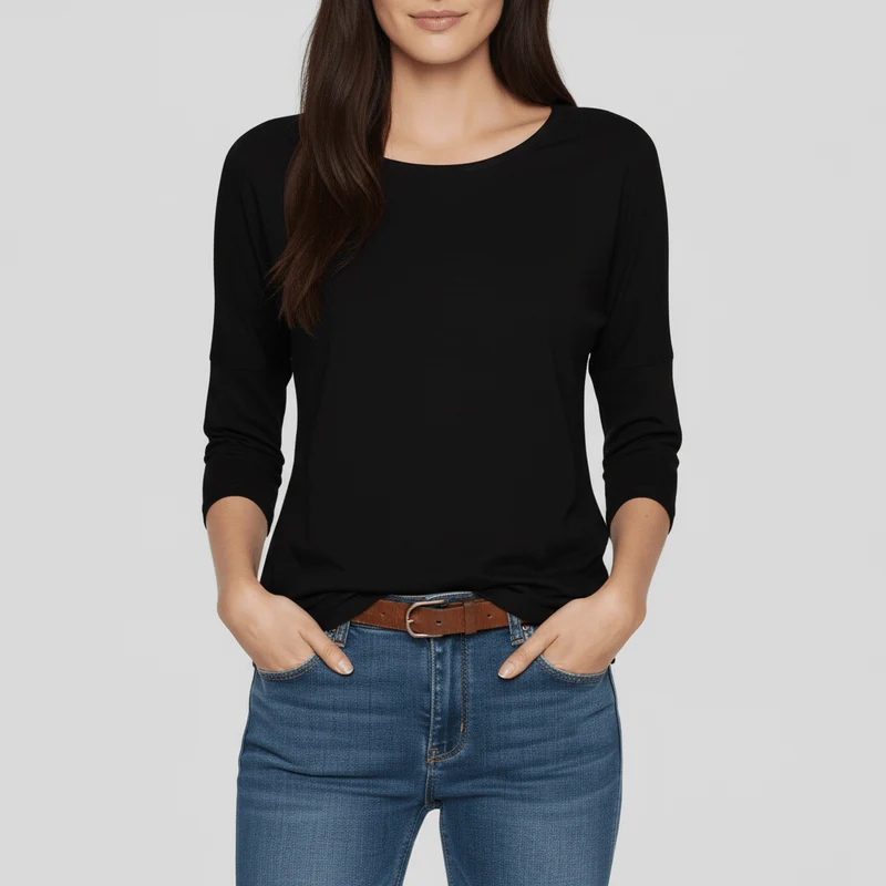 Rundhals-Shirt Mit Dreiviertelärmeln - Lucienne