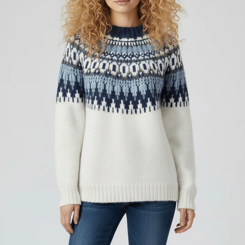 Nordisch Inspirierter Winterstrickpullover - Paula