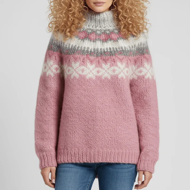 Nordisch Inspirierter Winterstrickpullover - Paula