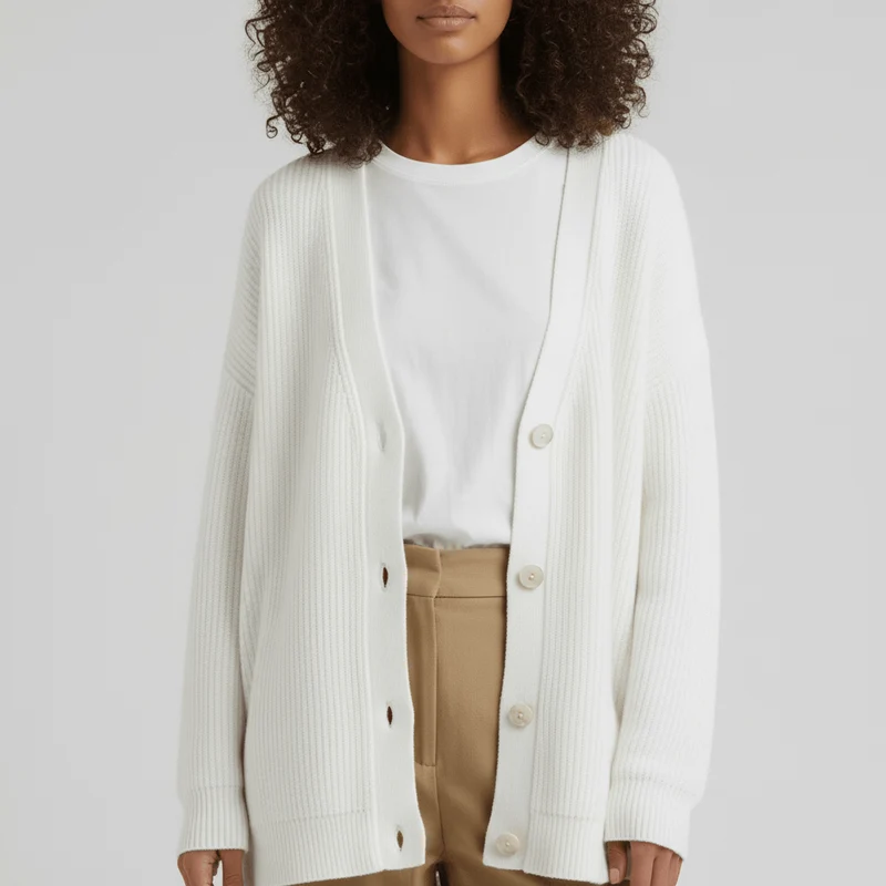 Locker Geschnittener Cardigan Mit Knopfleiste - Jamila