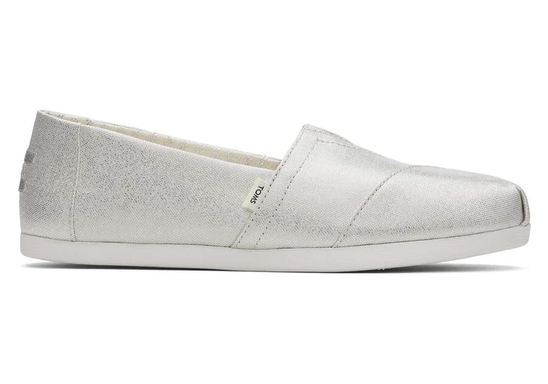 TOMS Damen Glimmer Alpargata Espadrille – Silber