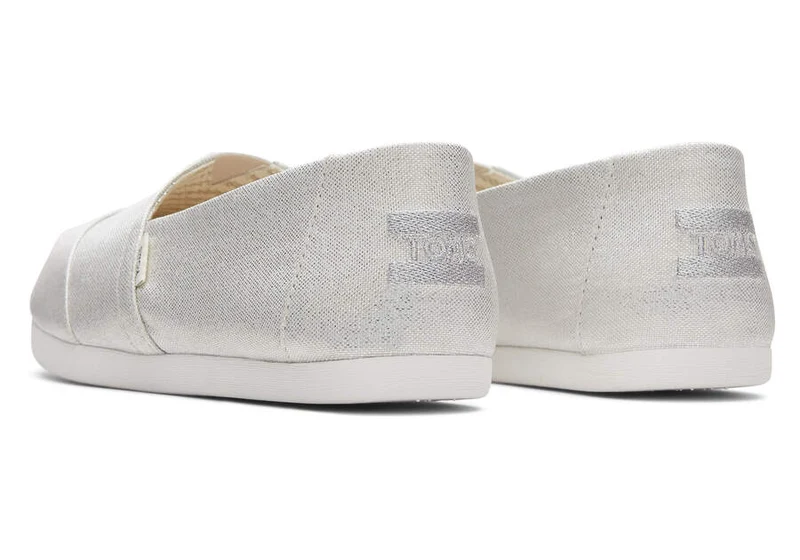 TOMS Damen Glimmer Alpargata Espadrille – Silber