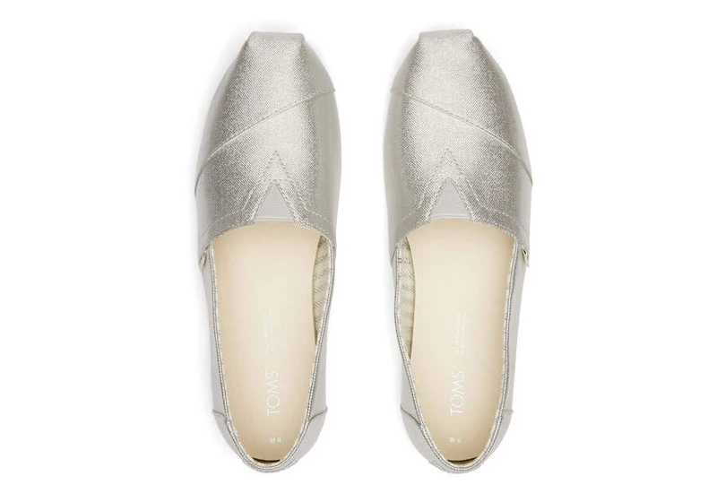 TOMS Damen Glimmer Alpargata Espadrille – Silber