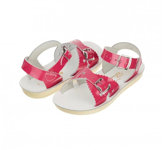 Salt Water Sandals Sweetheart-Sandale für Kinder – Glänzendes Fuchsia