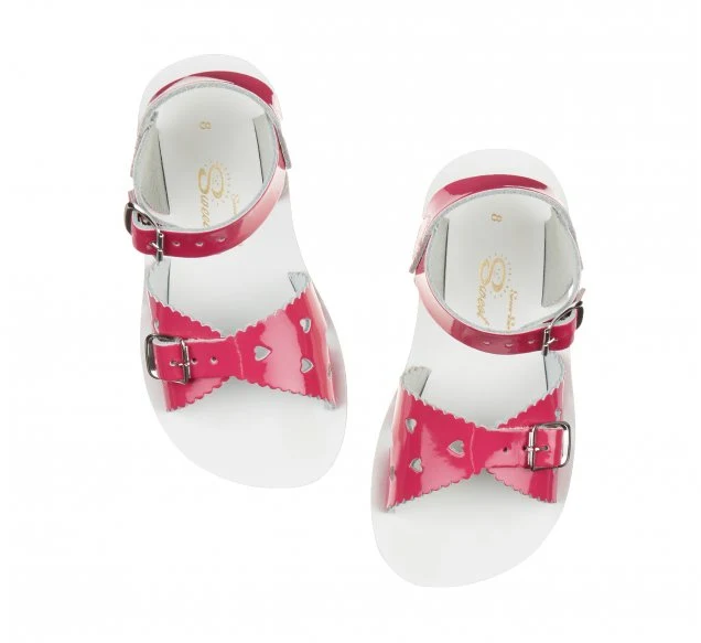 Salt Water Sandals Sweetheart-Sandale für Kinder – Glänzendes Fuchsia