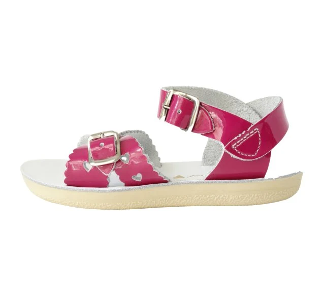 Salt Water Sandals Sweetheart-Sandale für Kinder – Glänzendes Fuchsia