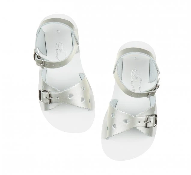 Salt Water Sandals Sweetheart-Sandale für Kinder – Silber