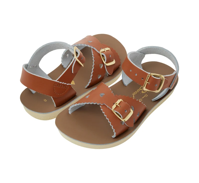 Salt Water Sandals Sweetheart-Sandale für Kinder – Hellbraun