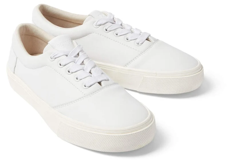 TOMS Alpargata Fenix ​​Leder-Schnürsneaker für Damen – Weiß