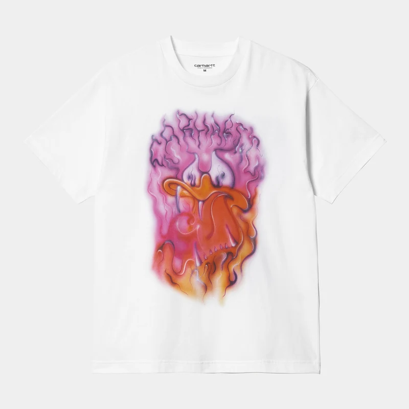 Carhartt WIP Herren Babybrush Duck Kurzarm-Bio-T-Shirt – Weiß