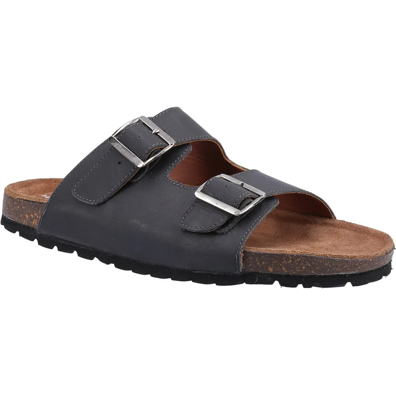 Hush Puppies Herren Nash Ledersandalen - Schwarz