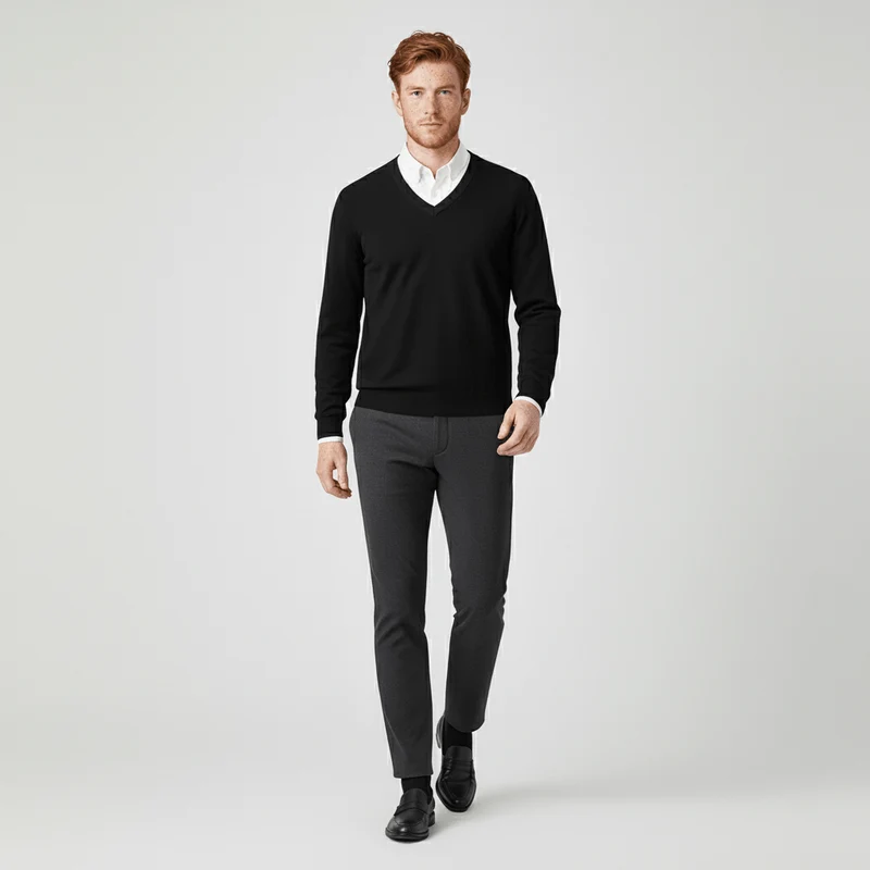 Slim-Fit V-Ausschnitt Pullover - Keanu