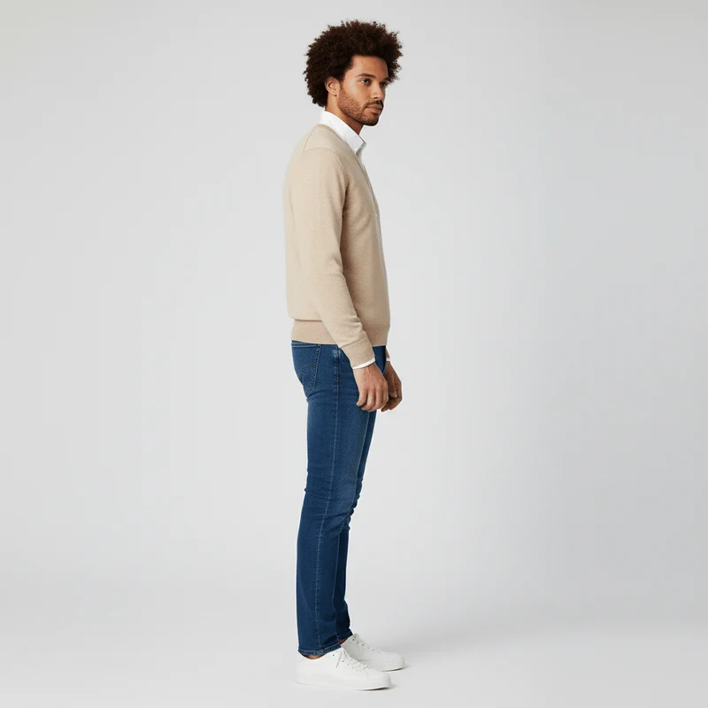 Slim-Fit V-Ausschnitt Pullover - Keanu