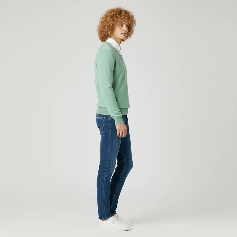 Slim-Fit V-Ausschnitt Pullover - Keanu