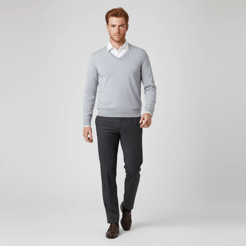 Slim-Fit V-Ausschnitt Pullover - Keanu