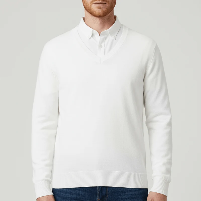 Slim-Fit V-Ausschnitt Pullover - Keanu