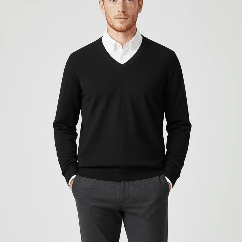 Slim-Fit V-Ausschnitt Pullover - Keanu