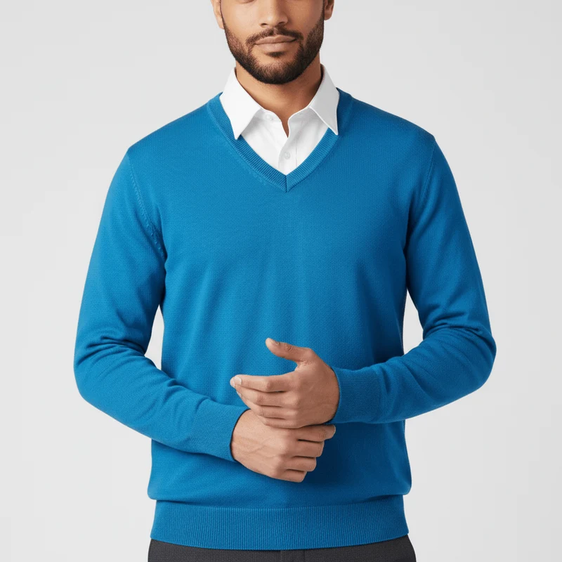 Slim-Fit V-Ausschnitt Pullover - Keanu