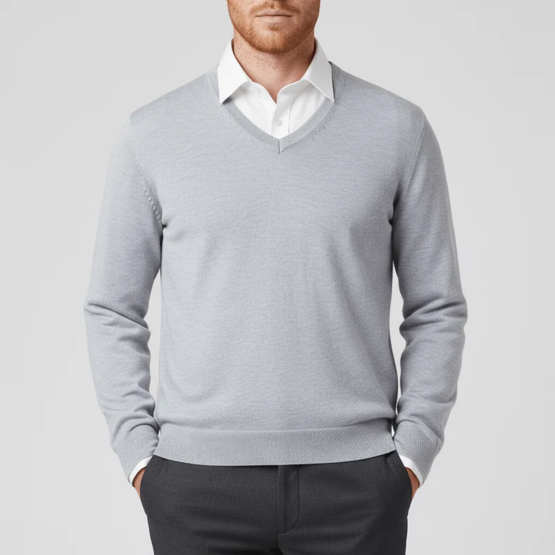 Slim-Fit V-Ausschnitt Pullover - Keanu