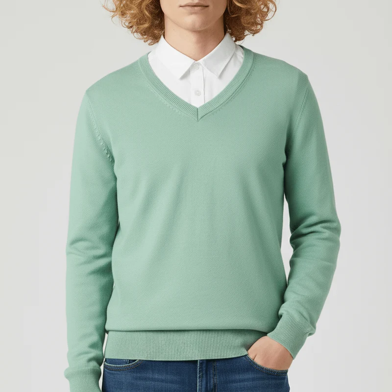 Slim-Fit V-Ausschnitt Pullover - Keanu