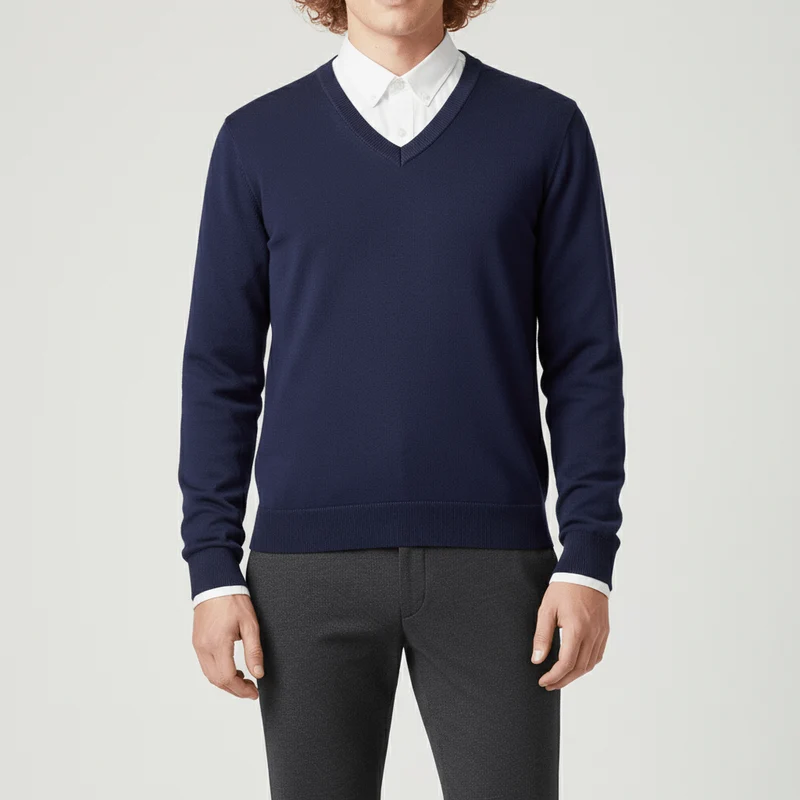 Slim-Fit V-Ausschnitt Pullover - Keanu