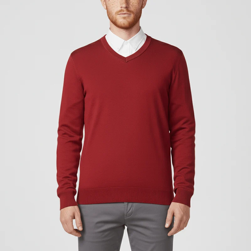 Slim-Fit V-Ausschnitt Pullover - Keanu
